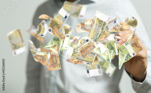 bill euro banknote in hand ...