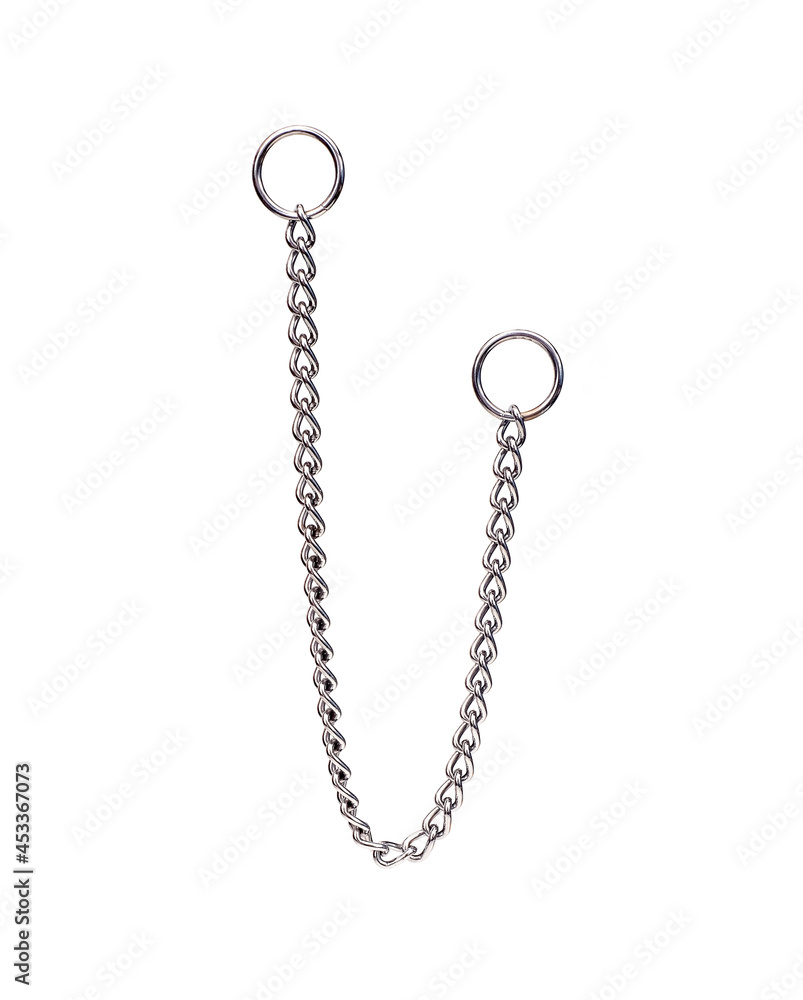 Metal collar chain for a dog isolated on white background Metal collar chain for a dog isolated on white background