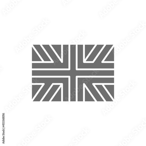 Flag of Great Britain, England grey icon.