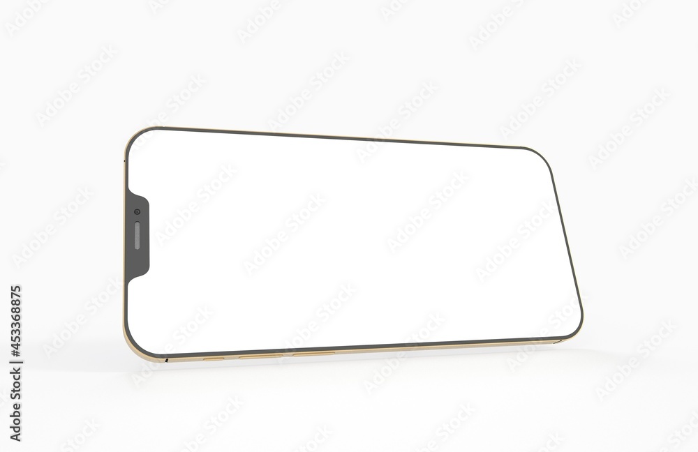 All-screen smartphone mockup isolated 3d All-screen smartphone mockup isolated 3d