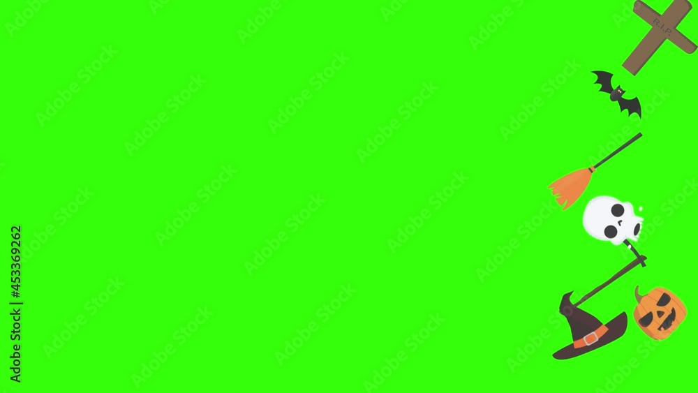 Group of Halloween graphic elements animation green screen Chroma key Group of Halloween graphic elements animation green screen Chroma key