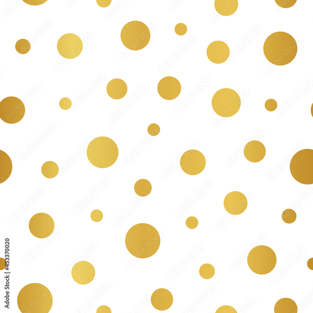 Seamless Vector Golden Dots and Circles.