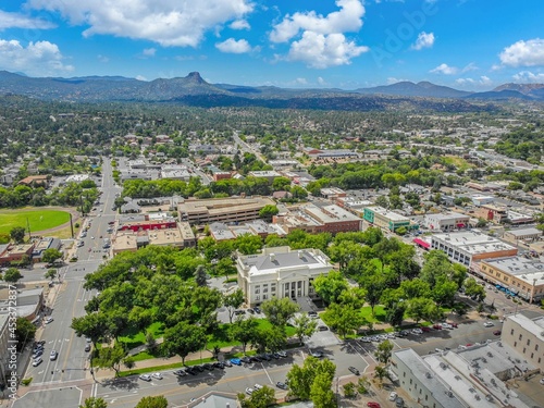 aerial view of downtown prescott