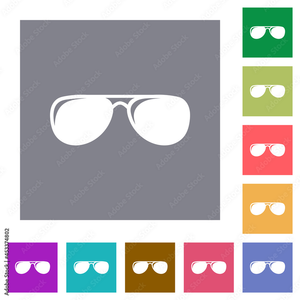 Aviator sunglasses with glosses square flat icons Aviator sunglasses with glosses square flat icons