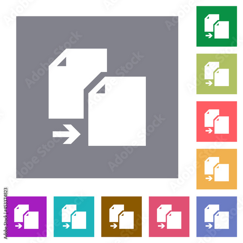 Copy document solid square flat icons