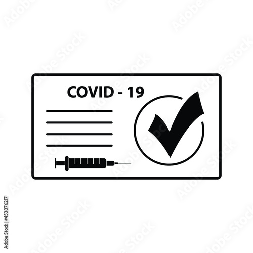 vaccine passport covid 19  icon vector. vaccination passport against corona virus sign