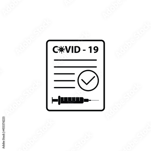 vaccine passport covid 19  icon vector. vaccination passport against corona virus sign