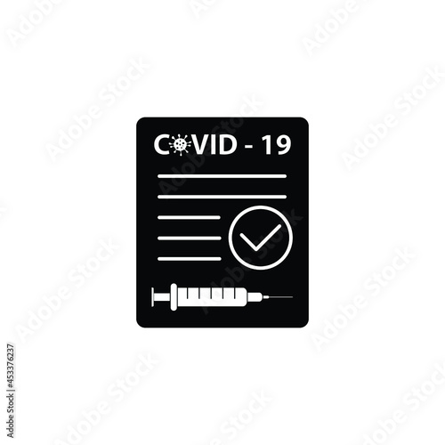vaccine passport covid 19  icon vector. vaccination passport against corona virus sign