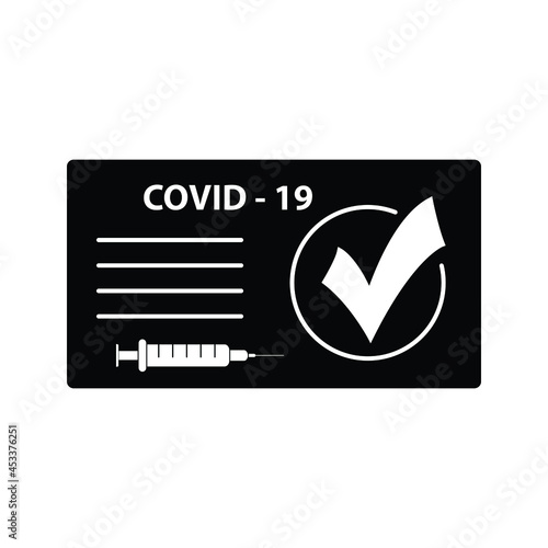 vaccine passport covid 19  icon vector. vaccination passport against corona virus sign
