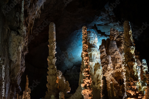 Caves of stalagmites and stalactites photo