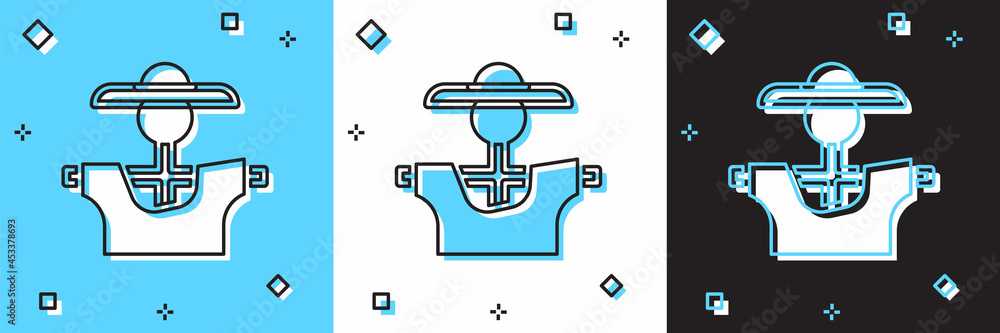 Set Scarecrow icon isolated on blue and white, black background. Vector Set Scarecrow icon isolated on blue and white, black background. Vector