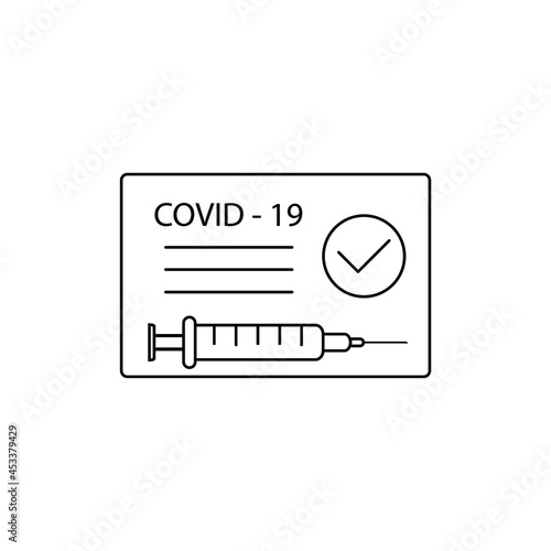 vaccine passport covid 19  icon vector. vaccination passport against corona virus sign