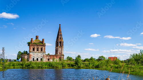 landscape of a destroyed Orthodox church