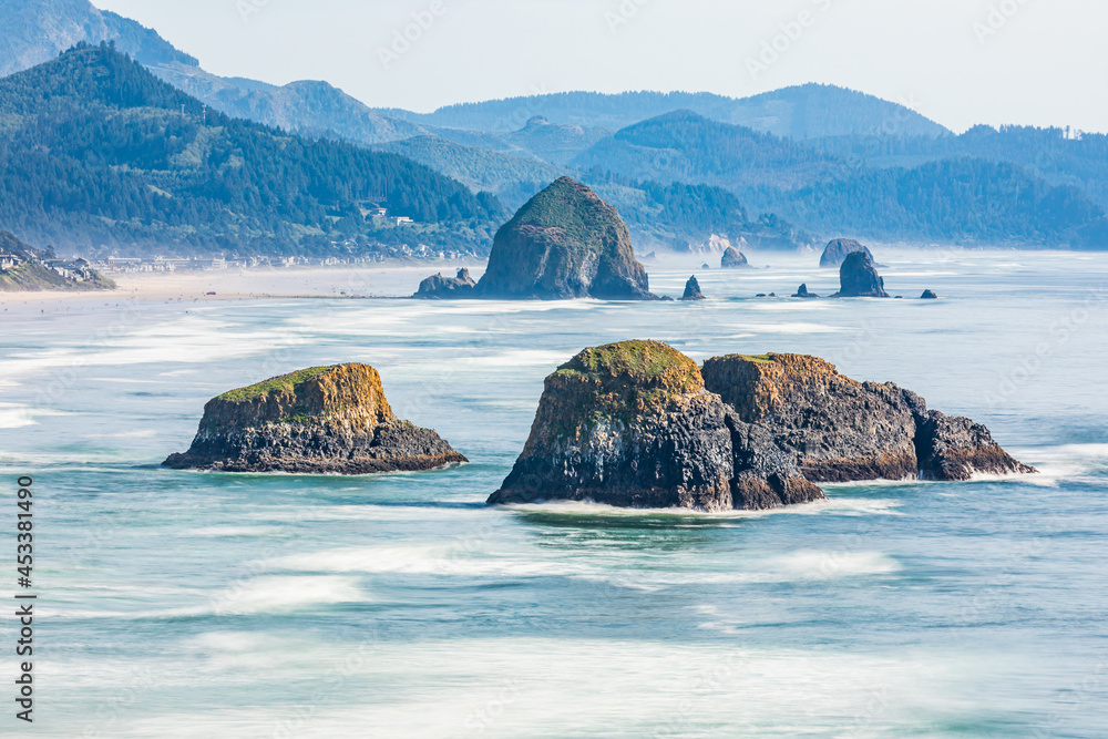 Sea stacks and surf at Ecola State Park on the Oregon coast.