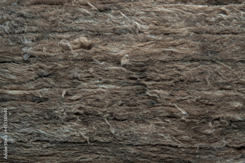 Close up of Insulation Fiber for thermal insulation. Recycle material made from plastic bottle.