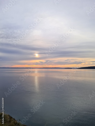 sunset over the lake