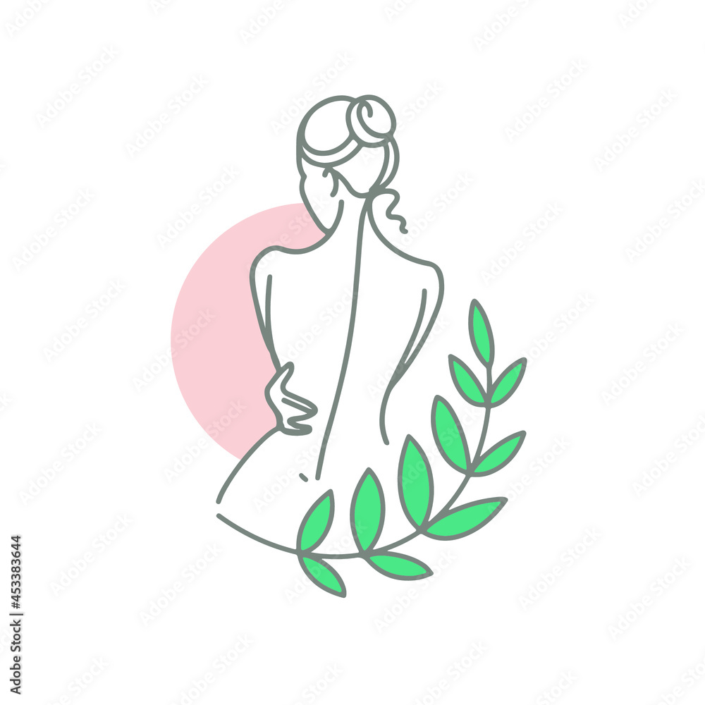 back woman lineart vector logo back woman lineart vector logo