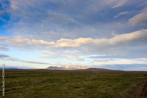 Panorama from Hvitarvatn area, Iceland rural landscape