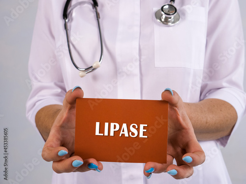 Fotografie Medical concept meaning LIPASE with inscription on the sheet.