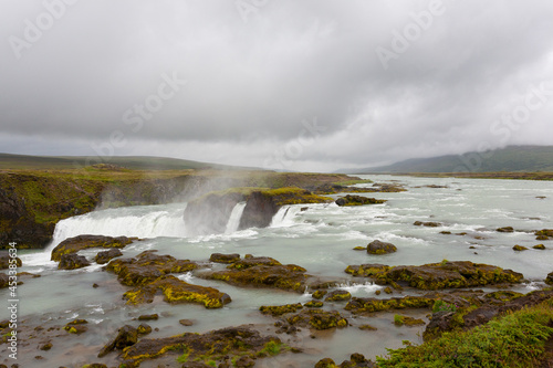 Godafoss falls in summer season view, Iceland