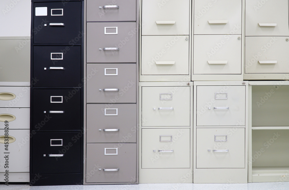 close up on cabinet and drawers in the office close up on cabinet and drawers in the office