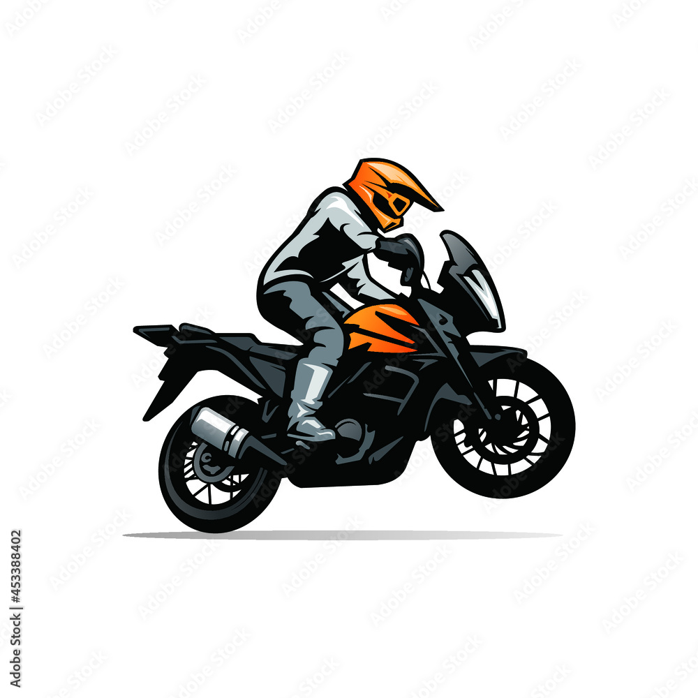 Obraz premium adventure motor biker isolated vector