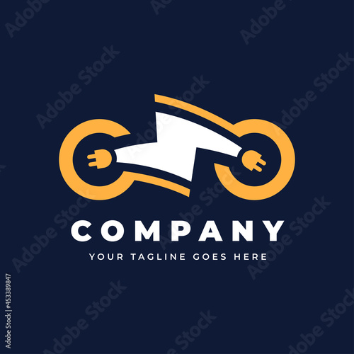 Electric bike logo template