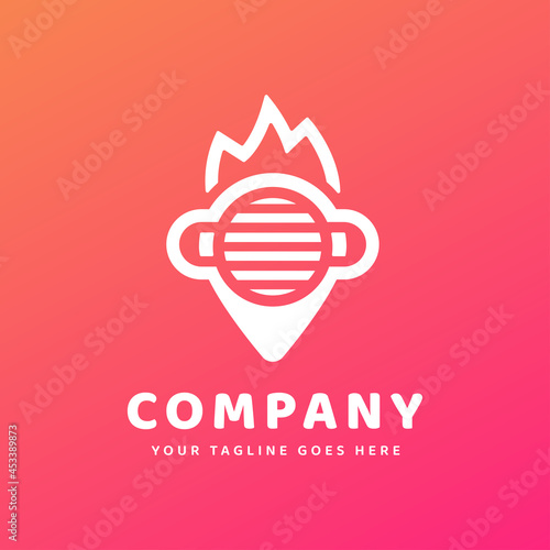 Grill point logo template