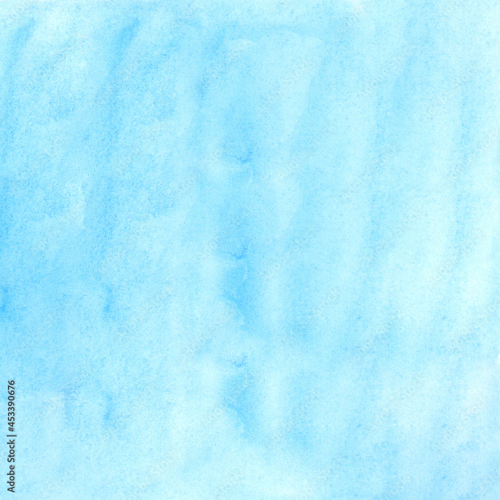 Blue watercolor background, Sky in watercolour painting soft textured on wet white paper background, Abstract blue watercolor illustration banner, wallpaper