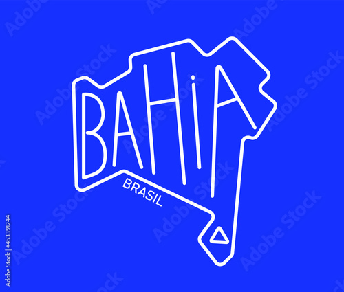 Bilde på lerret Geometric map of the brazilian state of Bahia
