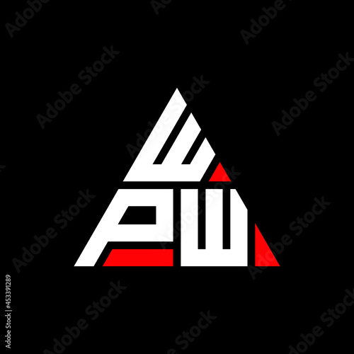 WPW triangle letter logo design with triangle shape. WPW triangle logo design monogram. WPW triangle vector logo template with red color. WPW triangular logo Simple, Elegant, and Luxurious Logo. WPW 