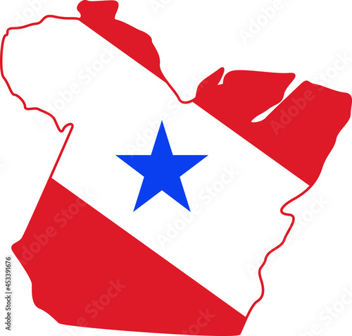 Flag map of the brazilian state of Pará