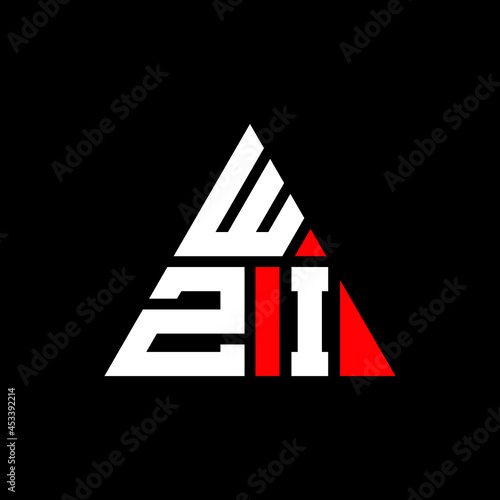 WZI triangle letter logo design with triangle shape. WZI triangle logo design monogram. WZI triangle vector logo template with red color. WZI triangular logo Simple, Elegant, and Luxurious Logo. WZI 