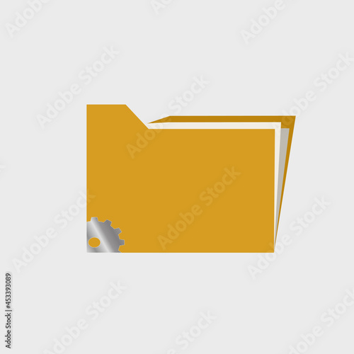 Gallery Folder Open folder and close folder. Folders with documents. Four Folders icons. Vector illustration. 