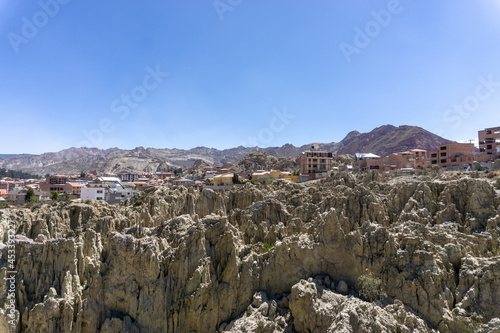 The Valley of the Moon in La Paz, Bolivia, is a geologically formed mud mountain that has been eroded over time. © sayrhkdsu