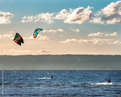 kite surfing in the sea