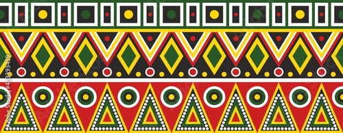 Vector set of seamless Indian patterns. National seamless ornaments, borders, frames. colored decorations of the peoples of South America, Maya, Inca, Aztecs. Print for fabric, paper, textile and clot