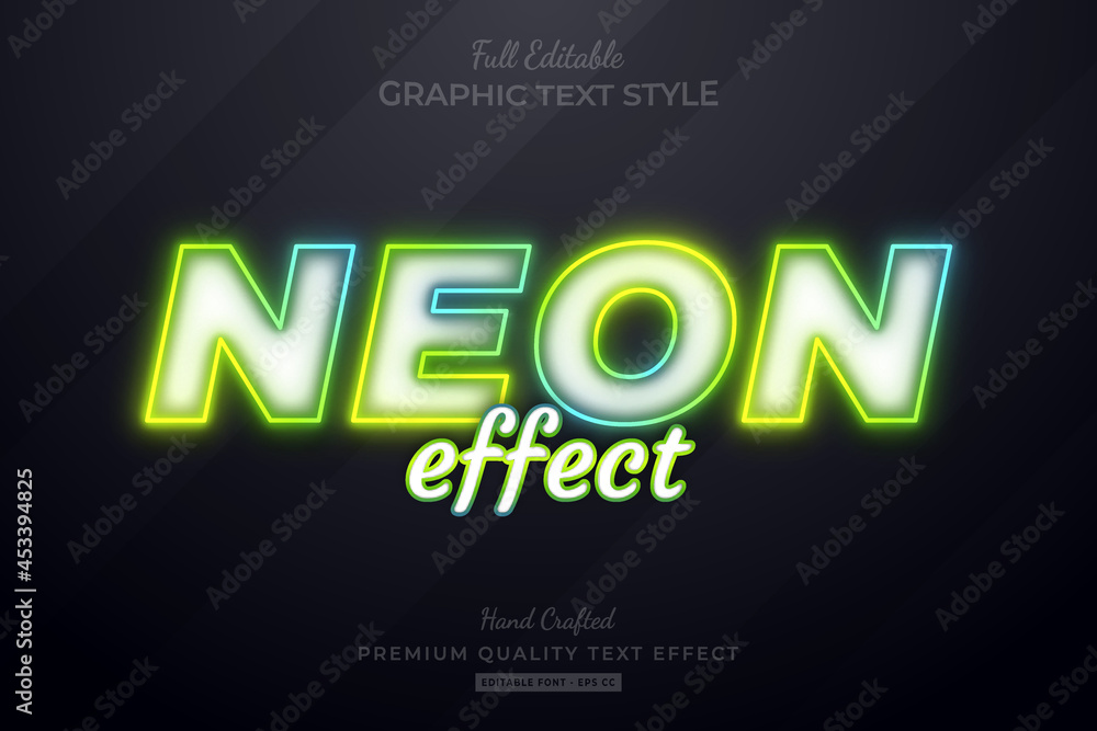 Neon Effect Gradient Editable Text Effect Font Style