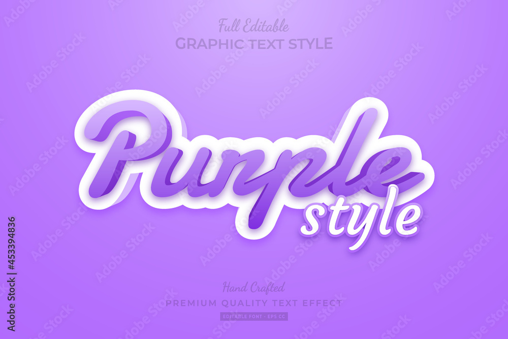 Purple Clean Style Editable Text Effect Font Style