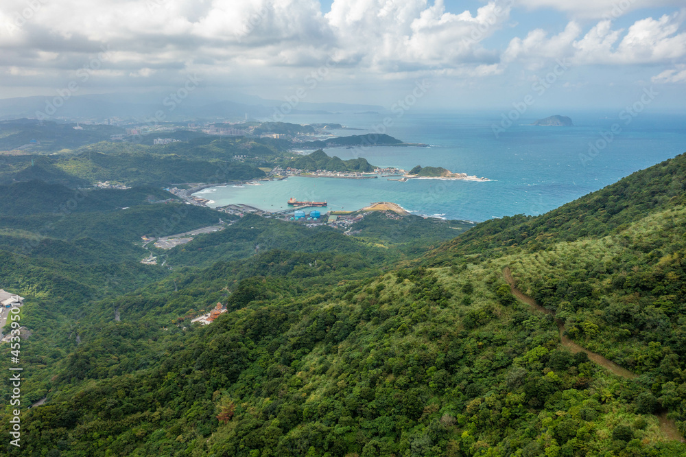 台湾の九份、十份などの観光名所をドローンで空から撮影した空撮写真 Aerial photos of Jiufen, Jeofen and ...