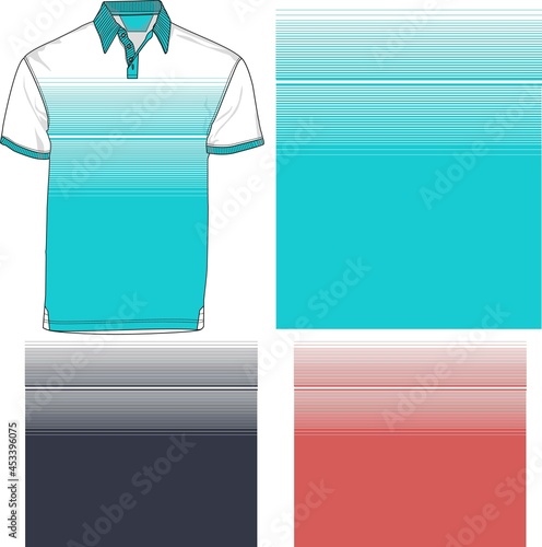 striped polo T shirt silhouette, three variants