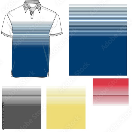 striped polo T shirt silhouette, three variants