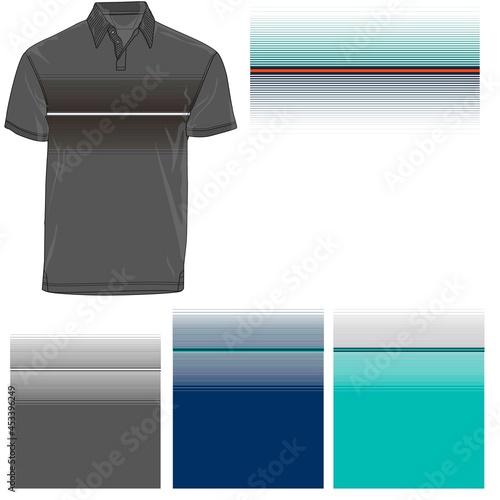 striped polo T shirt silhouette, three variants