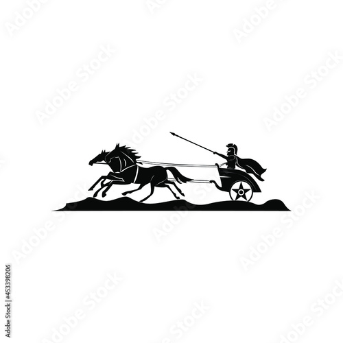 Illustration Vector Graphic of War Horse Carriage 