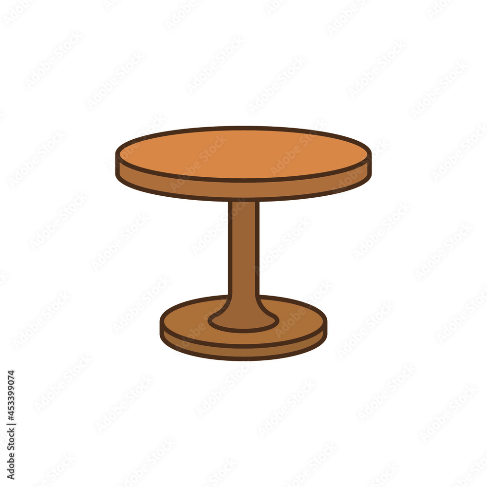 Circle table icon. Simple filled outline style. Round, pictogram, furniture, office, sign, conference, meeting, web, interior concept. Vector design illustration isolated on white background. EPS 10 Circle table icon. Simple filled outline style. Round, pictogram, furniture, office, sign, conference, meeting, web, interior concept. Vector design illustration isolated on white background. EPS 10