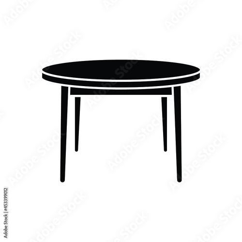 Circle table icon. Simple solid style. Round, pictogram, furniture, office, sign, conference, meeting, web, symbol, interior concept. Vector design illustration isolated on white background. EPS 10