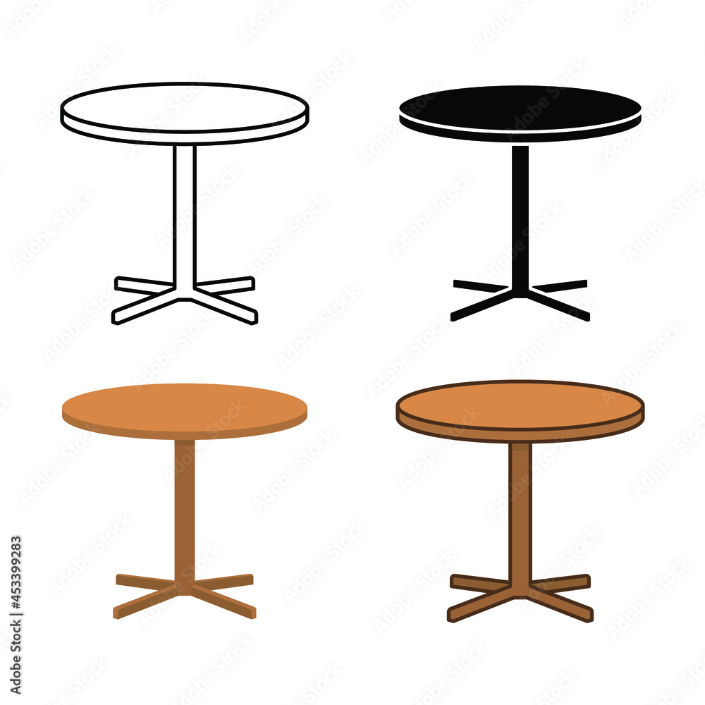 Circle table icon. Simple outline, solid, flat style. Round, pictogram, furniture, office, sign, conference, meeting, web, interior concept. Vector illustration isolated on white background. EPS 10 Circle table icon. Simple outline, solid, flat style. Round, pictogram, furniture, office, sign, conference, meeting, web, interior concept. Vector illustration isolated on white background. EPS 10