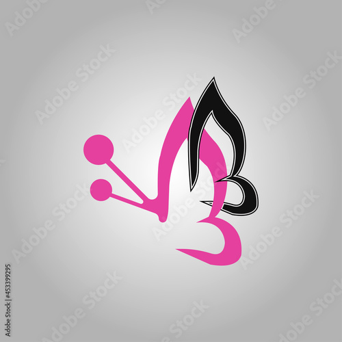 Photography letter b butterfly icon logo