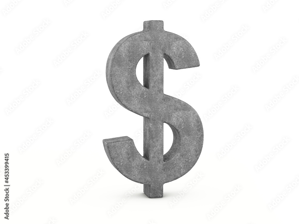 Concrete dollar symbol Concrete dollar symbol