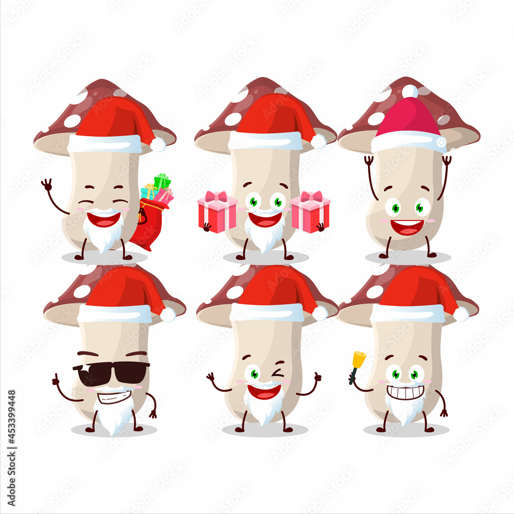 Santa Claus emoticons with amanita cartoon character